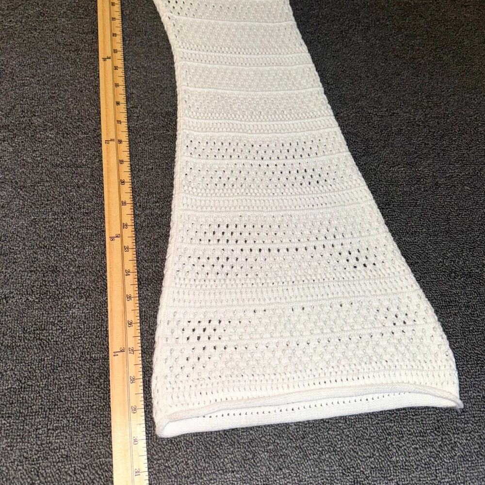 Sincerely Jules Crochet Flare Pants Women’s Large White Knitted Beach Summer - Picture 5 of 7